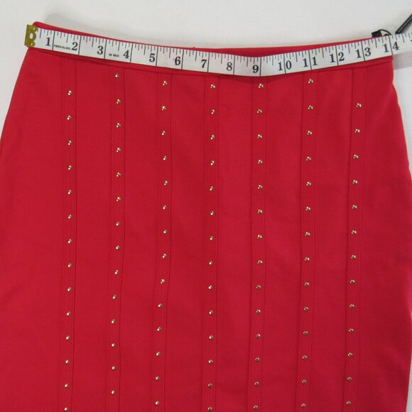 Calvin Klein Women's Heatfix Gold Studded Ponte Knit Pencil Skirt Size 2 - Picture 6 of 7